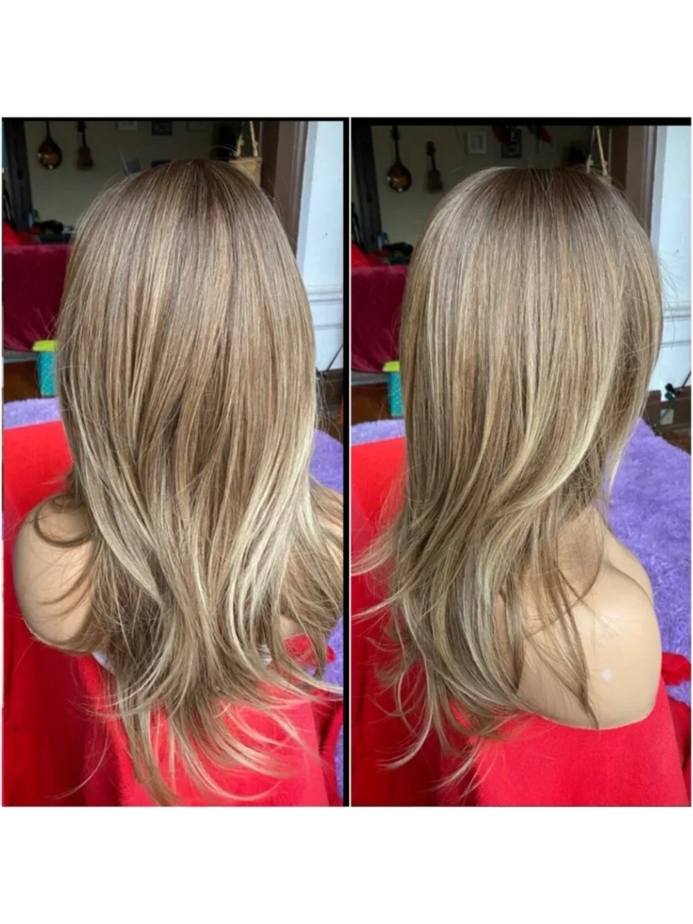 long Brown sugar a brunette blonde wig